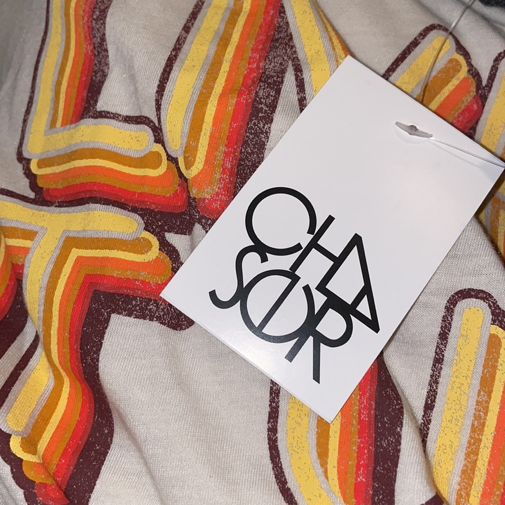 NWT CHASER Live It Up Ringer Tee In Vintage White - Picture 7 of 7